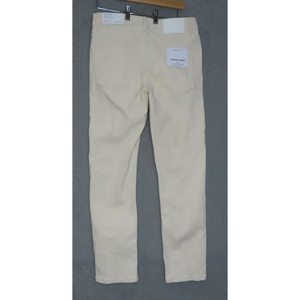 Paper Denim & Cloth Mens 30x30 Vintage Taper Jeans Ivory Straight NEW‎ READ